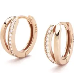 ピアスレディーススワロフスキーフープピアス金属アレルギー対応リングリングピアス