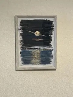 斎藤次郎 油彩「月」額装 風景画 207 - メルカリ