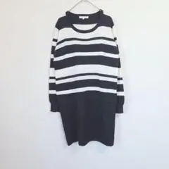THE SHOP TK ニットワンピース F ボーダー 半袖 チュニック