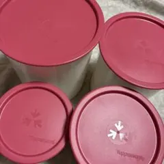 タッパウェア　ワンタッチキャニスター　4個セット L M S SSのサムネイル