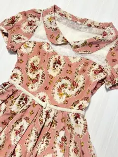【美品】当時物 LIZLISA リズリサ 花柄 ワンピース 姫系 ピンク レース