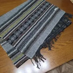 shuca ストライプマフラー グレー系