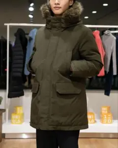 UNIQLO　ウルトラウォームダウンコートSサイズ　オリーブ