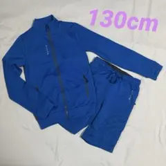 着画あり★青 フルジップアップ上下セット 100cm~