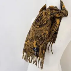 ETRO エトロ ペイズリー柄 ストール スカーフ ウール混　ゴールドイタリア製