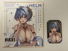 【限定品レア!】勝利の女神 NIKKE ヘルム 色紙 缶バッジ セット