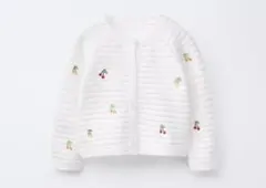 <新品未使用タグ付き>ZARA 3-6m チェリー柄ニットカーディガン