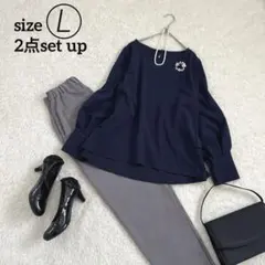 ママスーツ　オフィスコーデ　セレモニースーツ　ティアード　大きいサイズ　セット