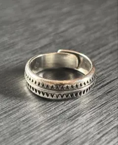 リング　シルバー925刻印　ソーデザイン　メキシカンアクセサリー　ヴィンテージ