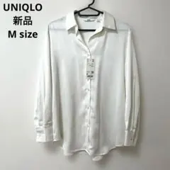 UNIQLO サテンブラウス　白　M