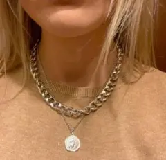 ♥️残りわずか♥️コイン　レディース　2連ネックレス　ゴールド　ロック　人気