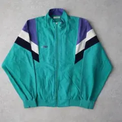 9167 OLDアディダス 刺繍ロゴ マルチカラー ジャージ コットン