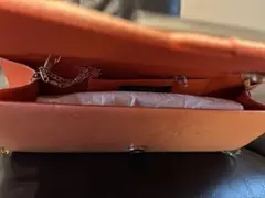 オレンジ サテン パーティーバッグ