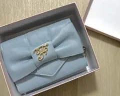 Maison de FLEUR 三つ折り財布 サックスブルー リボン