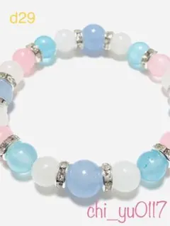 ✨天然石✨パワーストーン　ブレスレット　アクアマリン　ローズクォーツ　白玉髄