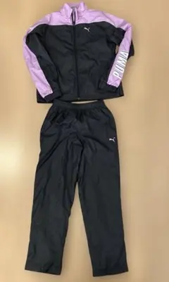 PUMA プーマ　ウインドブレーカー140センチ　上下セット 黒/ピンク
