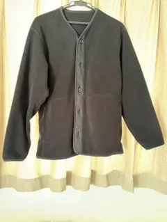 【値下げ】無印良品　メンズ　素材に還るフリースカーディガン　黒　М