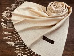 シルク 無地 PLAIN 大判 ストール クリームベージュ系 SILK100%