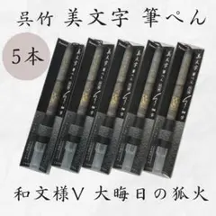 呉竹　美文字筆ぺん　和文様V 細字　宛名書き　細筆　筆ペン　年賀状　手紙y