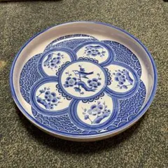 和皿 染付 花鳥文様 プレート 皿