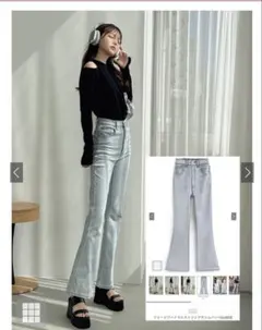 フリージアハイウエストフレアデニムパンツ[cu522]Mのサムネイル
