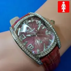 新品Charles Perrinタングステン腕時計メンズ未使用ワインレッド