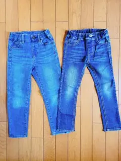 デニム　パンツ　２点セット　ストレッチ　ウエストバンド