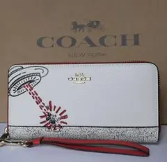 COACH 長財布 財布 シグネチャー アコーディオンラウンドジップ今日お値下げ