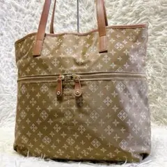 russet トートバッグ モノグラム 総柄 ナイロン レザー A4可 ベージュ