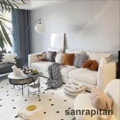 【新品】洗えるラグマット　ドット柄