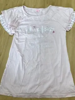 160 メゾピアノ ピンクTシャツ チュニュック