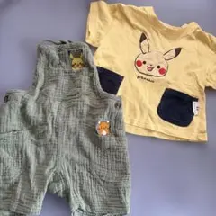 モンポケ　サロペット、Tシャツセット