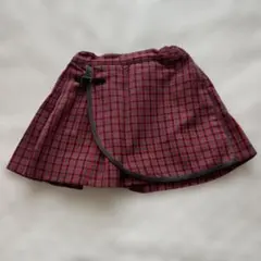 クリーニング済　ファミリアチェックスカート 100
