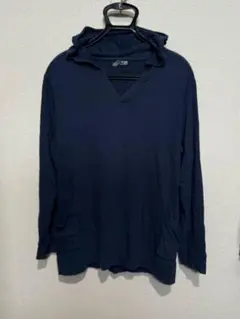 BEAMS フード付き長袖カットソー ネイビーのサムネイル