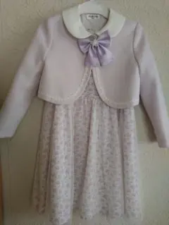 入学式　薄紫色 花柄　フォーマル　130 　 靴　20.0cm