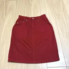 BRAPPERS ブラッパーズ レッド デニム タイトスカート ひざ上