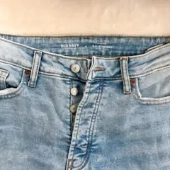 オールドネイビー ハイライズ ストレートデニム ダメージ加工