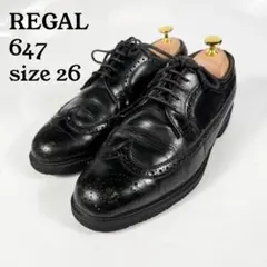 【未使用品】REGAL/リーガル/ウィングチップシューズ/size26.5/黒 2026年最新】リーガル ウイングチップ 26の人気アイテム - メルカリ
