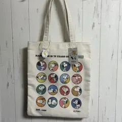 《新品　タグ付き》スヌーピー チャーム付きトートバッグ　ピーナッツ 75周年