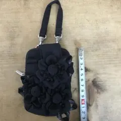 ミニポシェット　黒色　花デザイン