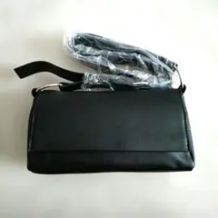 新品　ビアズリー風　ブラックショルダーバッグ　合成皮革