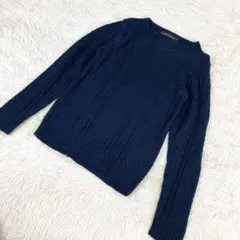 JILL BLAZE ニット　セーター　編み込み　ネイビー　Mサイズ