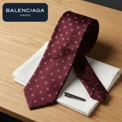 BALENCIAGA バレンシアガ ネクタイ ボルドー 総柄