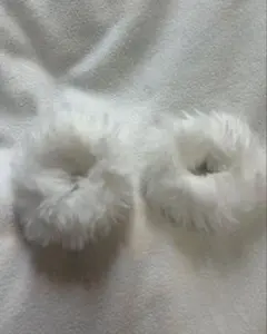 白 モコモコ シュシュ 2点セット