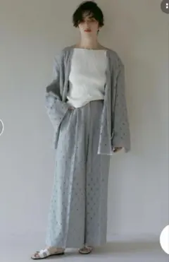 コットンレース ノーカラージャケット