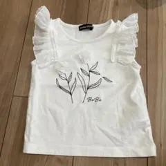 BeBe フリル付きホワイトTシャツ
