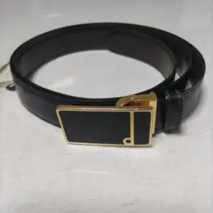 【dunhill】 黒いベルト 金色バックル