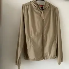 X-girl フード付きウインドブレーカー（ジャンパー ）ベージュ 薄手 日本製