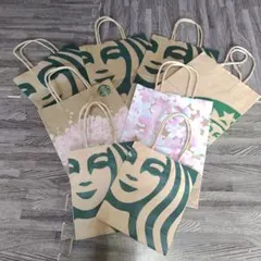 スターバックス クラフト紙バッグ 8枚セット 紙袋　リメイク　ハンドメイド