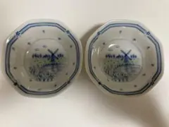 【レトロ・新品未使用】陽峰 風車が描かれた陶器皿2枚セット（4枚まで販売可能）